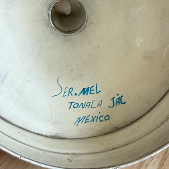Vintage Tonals Mexican Hand-Painted Funnel By Ser.Mel Tonala Jal Decor - Picture 5 of 9